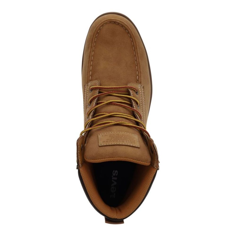 LEVI'S Mens Brown Pull Tab Removable Insole Dean Round Toe Wedge Boots Shoes 10 - Picture 3 of 4